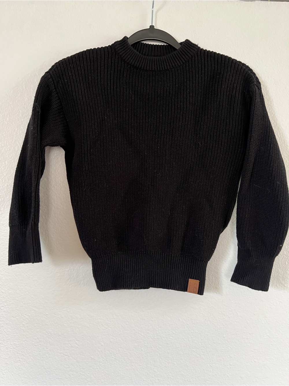 Little Bipsy Black Ribbed Crewneck Sweater